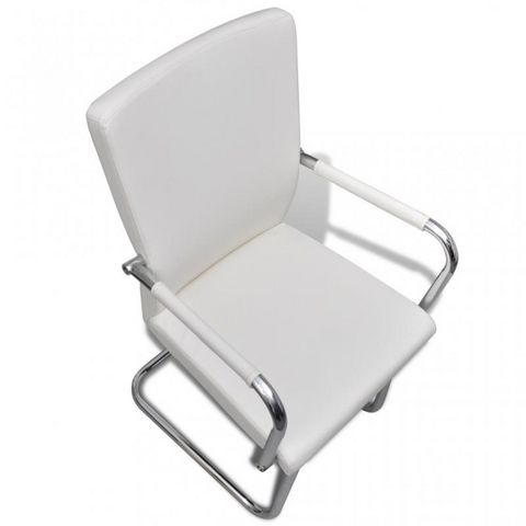 WHITE LABEL - Chair-WHITE LABEL-4 chaises de salle à manger blanche