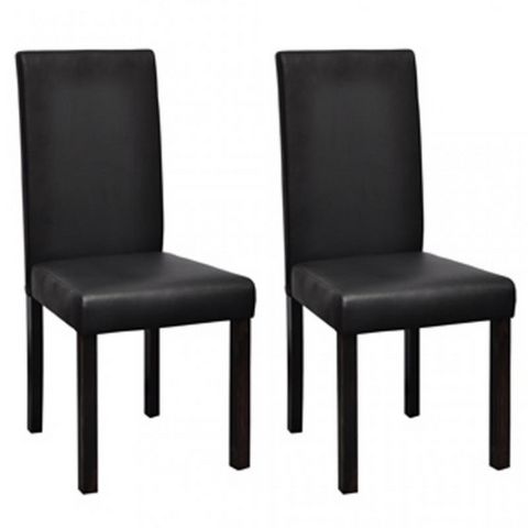 WHITE LABEL - Chair-WHITE LABEL-2 Chaises de salle a manger noires