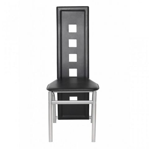 WHITE LABEL - Chair-WHITE LABEL-8 Chaises de salle a manger noires