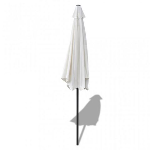 WHITE LABEL - Telescopic parasol-WHITE LABEL-Parasol de jardin manivelle Ø 3m crème
