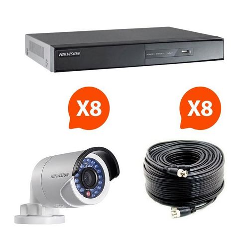 HIKVISION - Security camera-HIKVISION-Kit videosurveillance Turbo HD Hikvision 8 caméra