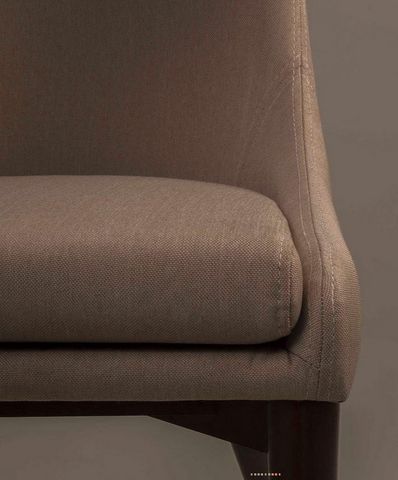 WHITE LABEL - Chair-WHITE LABEL-Chaise JUJU de DutchBone  tissu beige coutures sel