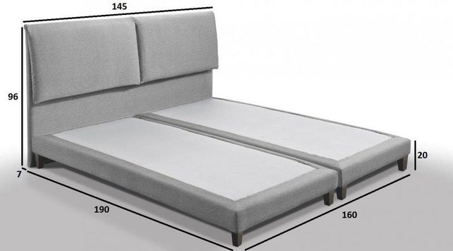 WHITE LABEL - Double bed-WHITE LABEL-Lit design haut de gamme BALZAC 140*190 cm tissu t
