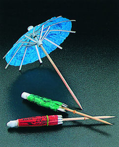 WHITE LABEL - lot de 12 ombrelles de décoration party line - Glasmarker