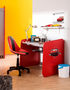 Bürostuhl-WHITE LABEL-Chaise de bureau pivotante coloris rouge et noir