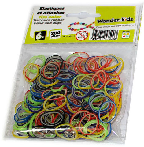 WONDER KIDS - Gummiband-WONDER KIDS-Recharges elastiques bicolores pour bracelets tiss