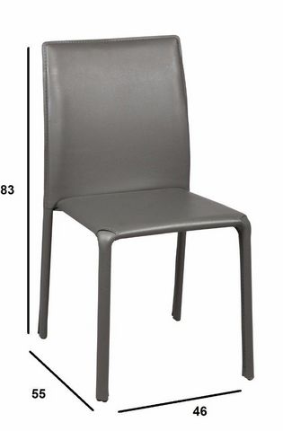 WHITE LABEL - Stuhl-WHITE LABEL-Chaise DIVA en PVC gris