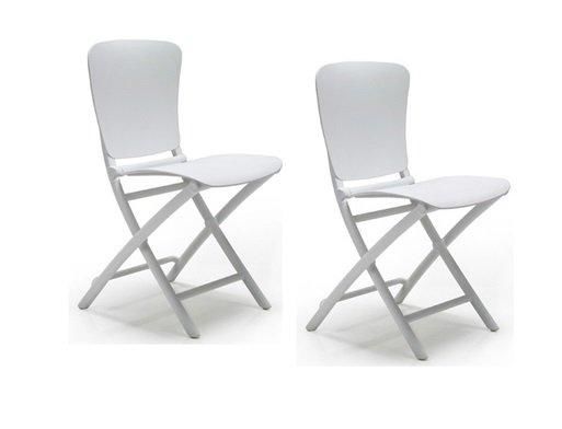 WHITE LABEL - Klappstuhl-WHITE LABEL-Lot de 2 chaises pliante ZAK design blanc