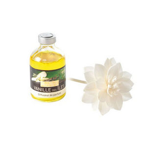WHITE LABEL - diffuseur fleur en bois parfum vanille sucrée - Perfume De Interior