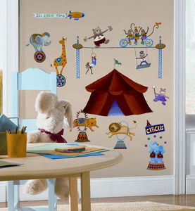 RoomMates - stickers repostitionnables monde du cirque 33 élém - Adhesivo Decorativo Para Niño