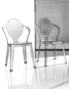 WHITE LABEL - lot de 2 chaises design spot en plexiglas transpar - Silla