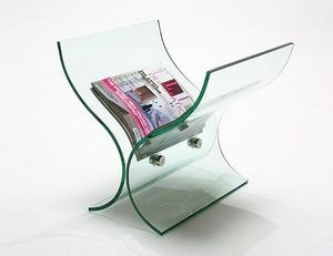 Abode Interiors - glass curved magazine rack - Revistero