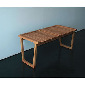 Country Seat - feint bench 2 seat oak bench, oiled finish - Banco