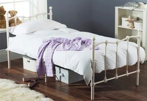 featureDECO - amelia single 3ft white metal bed by hyder - Cama Para Niño