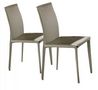 Silla-WHITE LABEL-Lot de 2 chaises design CATHY en simili cuir taupe