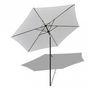 Sombrilla telescópica-WHITE LABEL-Parasol de jardin manivelle Ø 3m crème