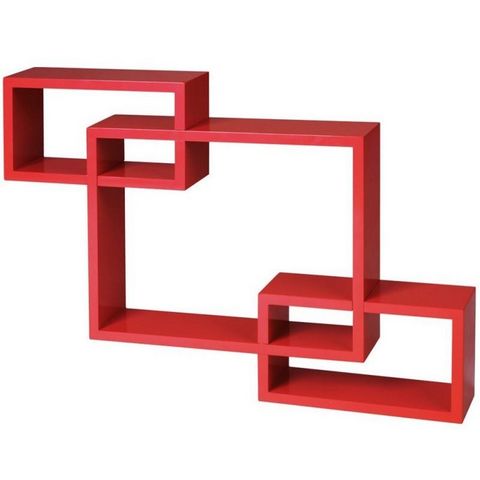 WHITE LABEL - Estantería-WHITE LABEL-Étagère murale x3 cube design rouge