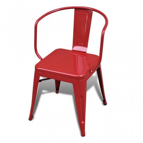 WHITE LABEL - Silla-WHITE LABEL-8 chaises de salle à manger acier factory