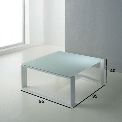 WHITE LABEL - Mesa de centro cuadrada-WHITE LABEL-Table basse carréE TACOS blanche