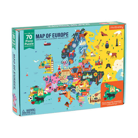 BERTOY - Rompecabezas niño-BERTOY-70 pc Geography Puzzle Europe