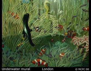 Mark Paradine Cullup - underwater mural - Trompe L'oeil