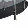 Tavolino rotondo-WHITE LABEL-Table basse design noir verre