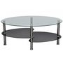 Tavolino rotondo-WHITE LABEL-Table basse design noir verre