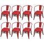 Sedia-WHITE LABEL-8 chaises de salle à manger acier factory