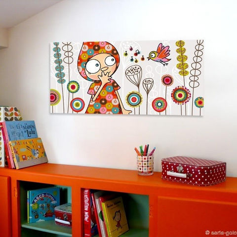 SERIE GOLO - Quadro decorativo bambino-SERIE GOLO-Toile imprimée enchanté 78x38cm